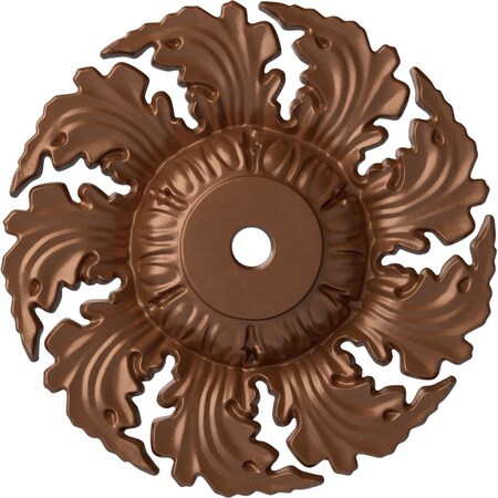Ekena Millwork Needham Ceiling Medallion (Fits Canopies up to 4 1/4"), 14 5/8"OD x 2 1/4"P, Polished Copper CM14NEPOS